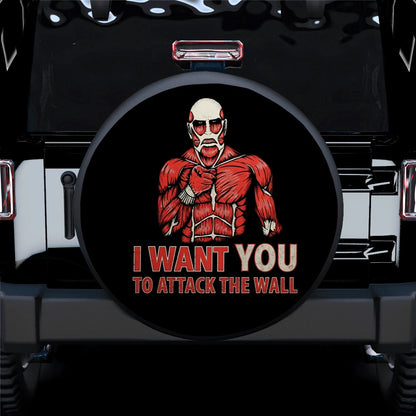 Attack On Titan Funny Wall Car Spare Tire Cover