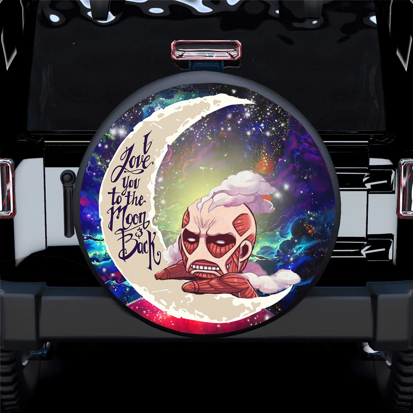 Attack On Titan Love You To The Moon Galaxy Spare Tire Cover