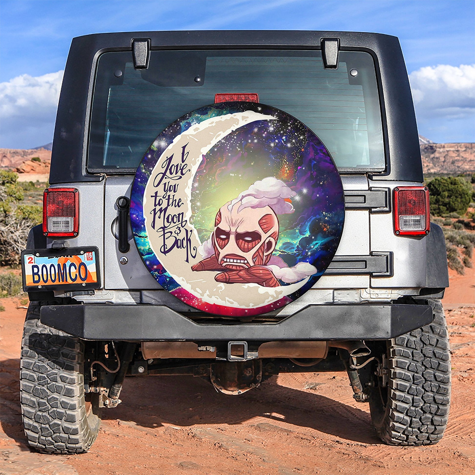 Attack On Titan Love You To The Moon Galaxy Spare Tire Cover