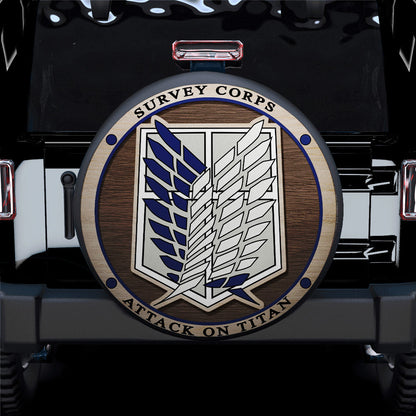 Attack On Titan Survey Corps Jeep Car Spare Tire Cover