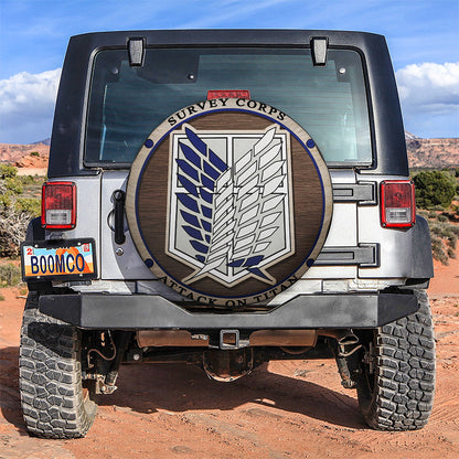 Attack On Titan Survey Corps Jeep Car Spare Tire Cover
