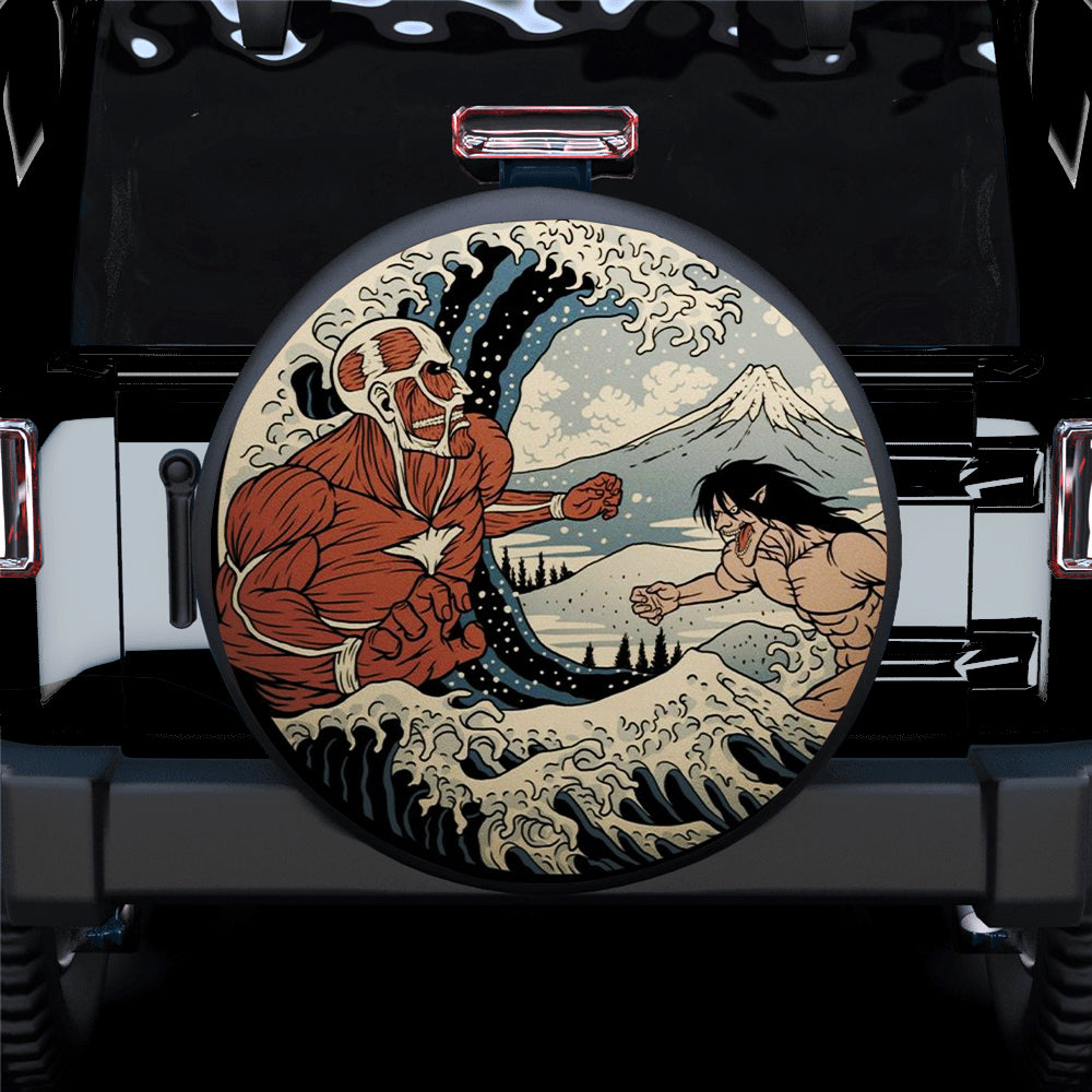 Attack On Titan The Great Wave Car Spare Tire Cover
