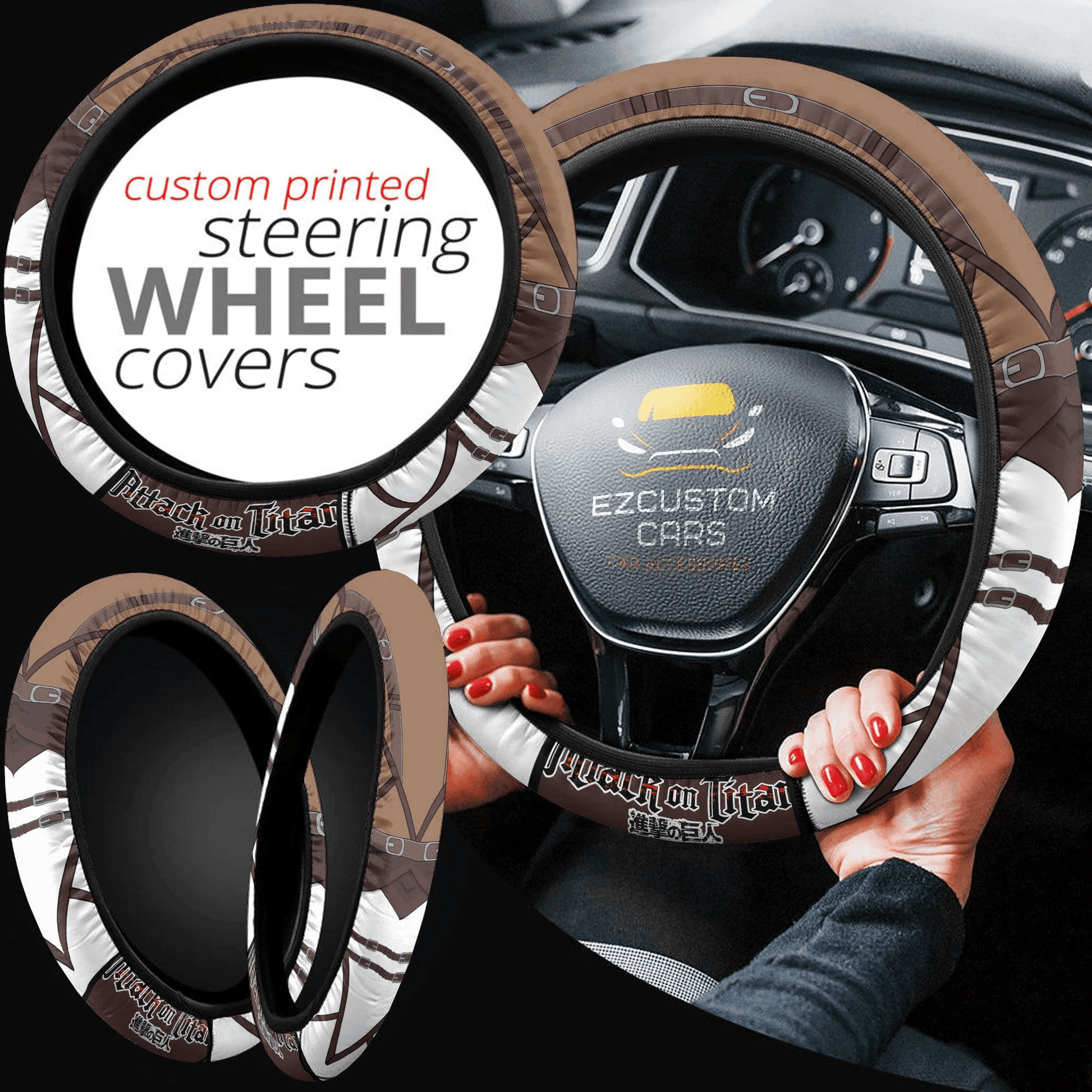 Attack On Titan Uniform Anime Steering Wheel Cover Custom Anime Car Accessories