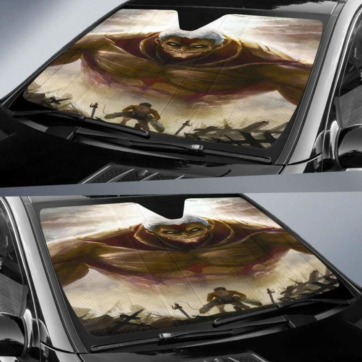 Attack On Titans Fight Auto Sun Shades 918b Universal Fit