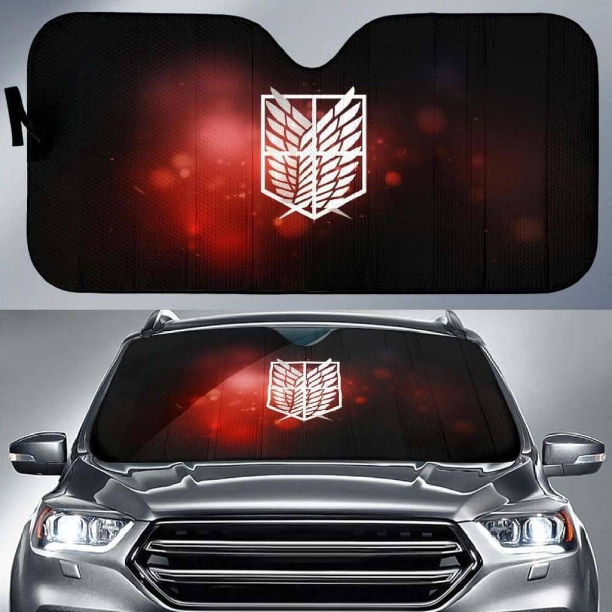 Attack On Titans Logo Car Sun Shades 918b Universal Fit