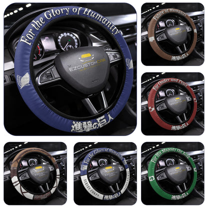 Attack on Titan Squads Anime Steering Wheel Cover - Universal Fit (15 Inch)
