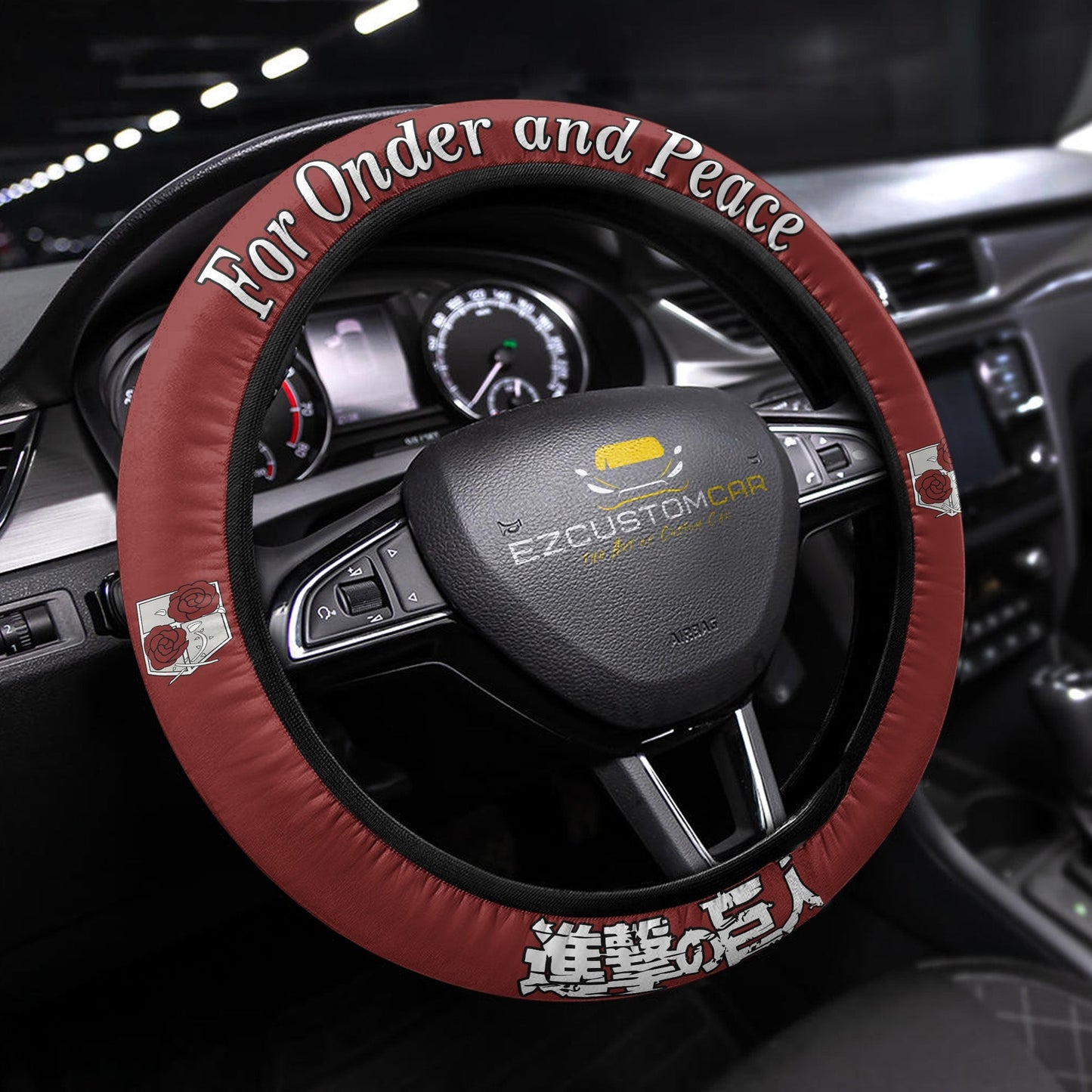 Attack on Titan Squads Anime Steering Wheel Cover - Universal Fit (15 Inch)
