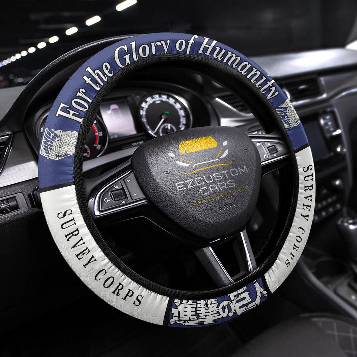 Attack on Titan Squads Anime Steering Wheel Cover - Universal Fit (15 Inch)