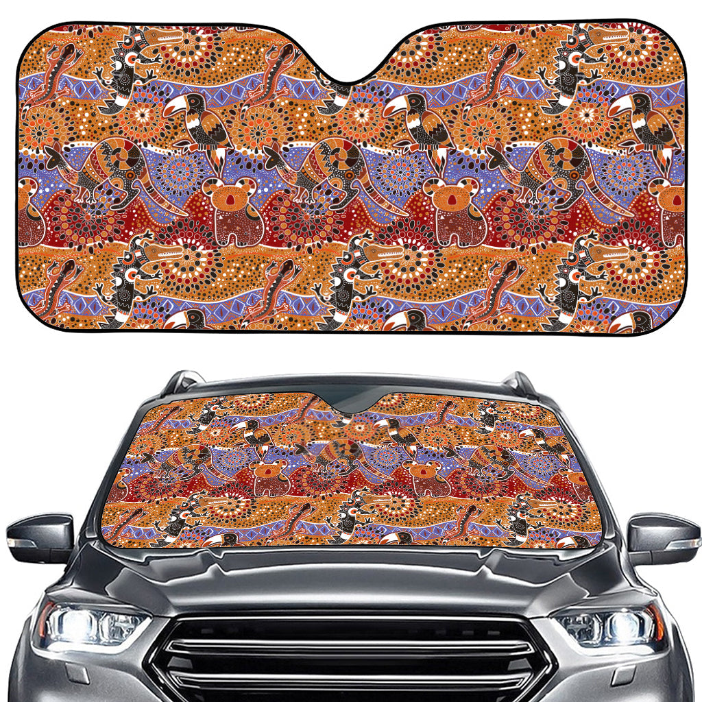 Australian Animals Pattern Print Car Windshield Sun Shade