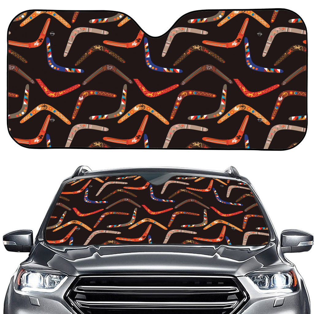 Australian Boomerang Pattern Print Car Windshield Sun Shade