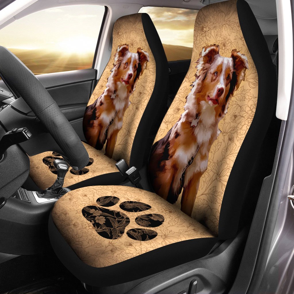 Australian Shepherd Car Seat Covers Custom Vintage Car Accessories For Dog Lovers