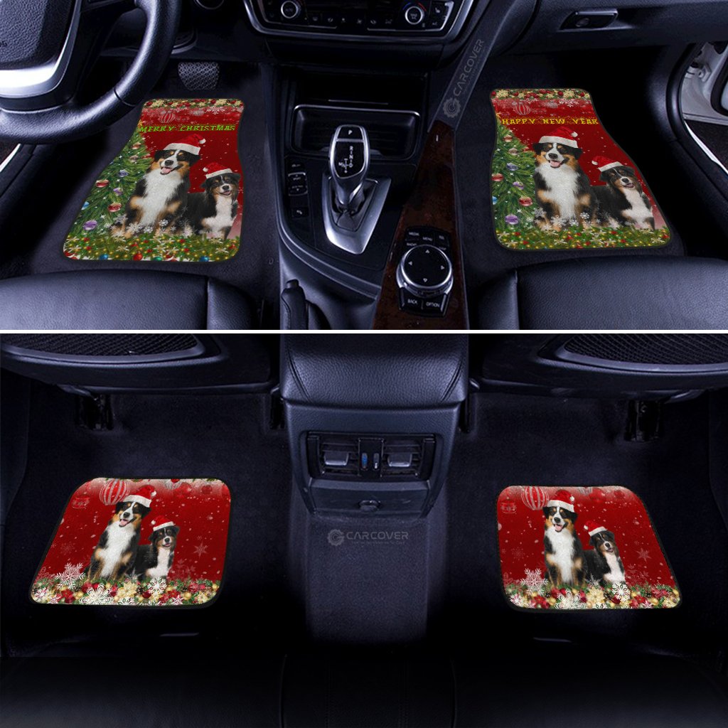 Australian Shepherds Christmas Car Floor Mats Custom Car Accessories For Dog Lovers