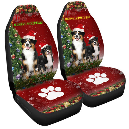 Australian Shepherds Christmas Car Seat Covers Custom Car Accessories For Dog Lovers