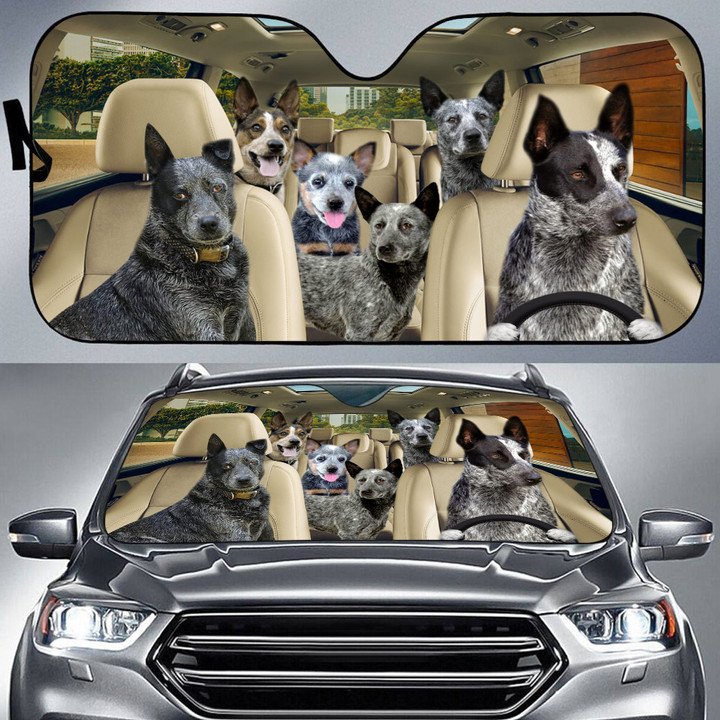 Australian Stumpy Tail Cattle Dog Car All Over Printed 3D Sun Shade