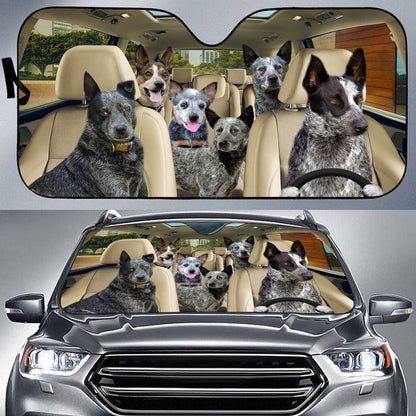 Australian Stumpy Tail Cattle Dog Car All Over Printed 3D Sun Shade