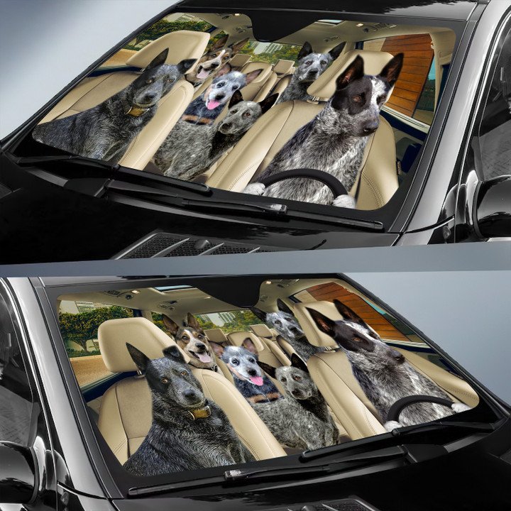 Australian Stumpy Tail Cattle Dog Car All Over Printed 3D Sun Shade