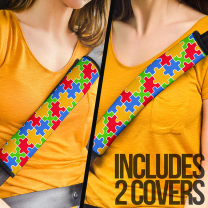 Autism Awareness Puzzle Premium Custom Car Seat Belt Covers