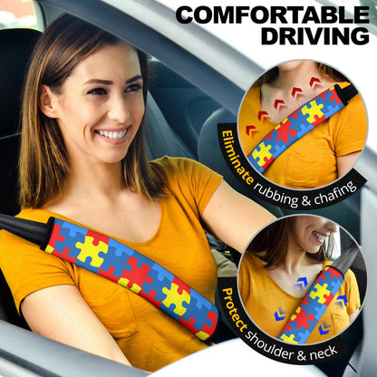 Autism Puzzle Premium Custom Car Seat Belt Covers