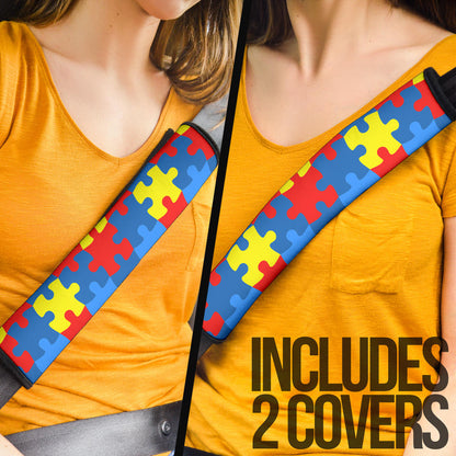 Autism Puzzle Premium Custom Car Seat Belt Covers