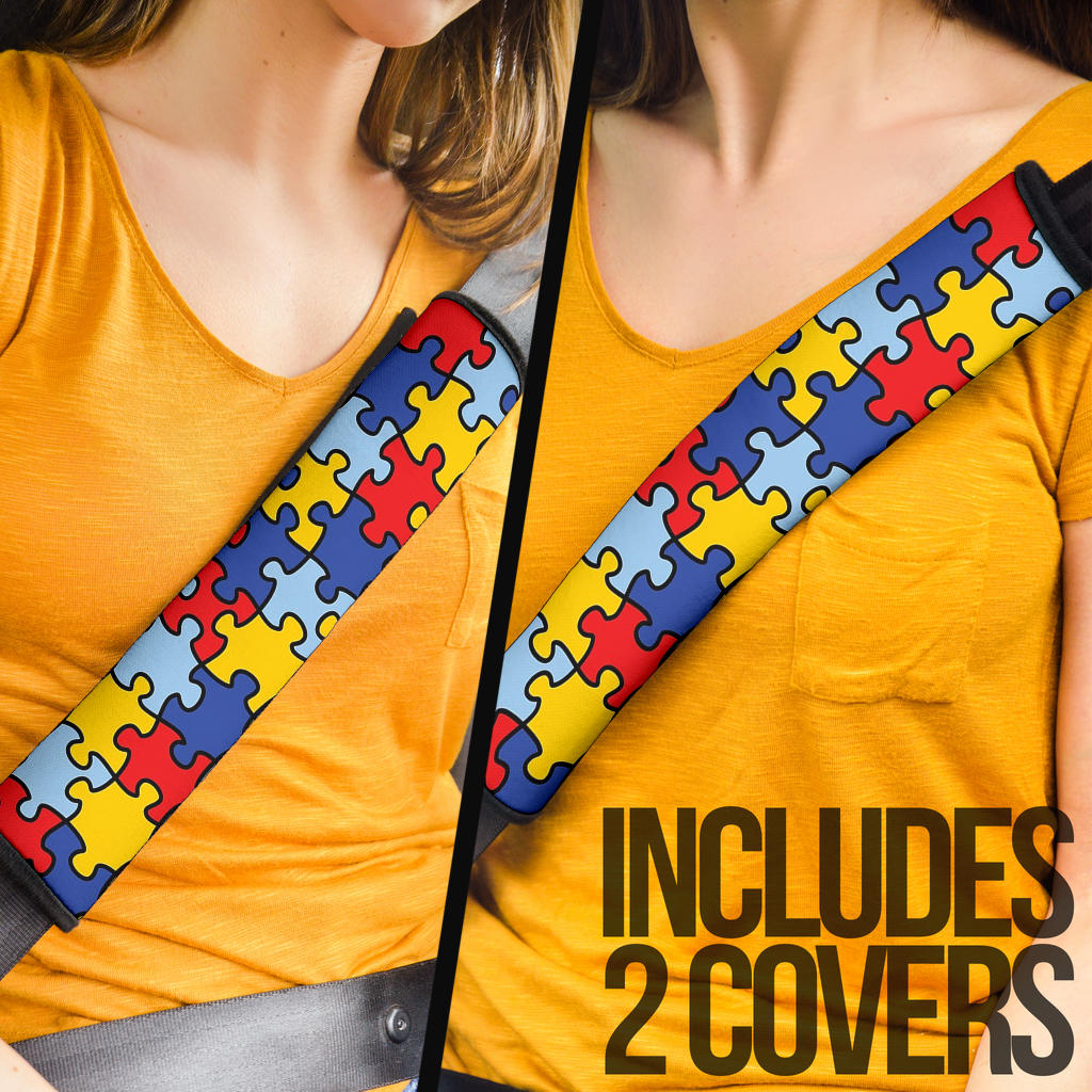 Autism Skin Pattern Premium Custom Car Seat Belt Covers
