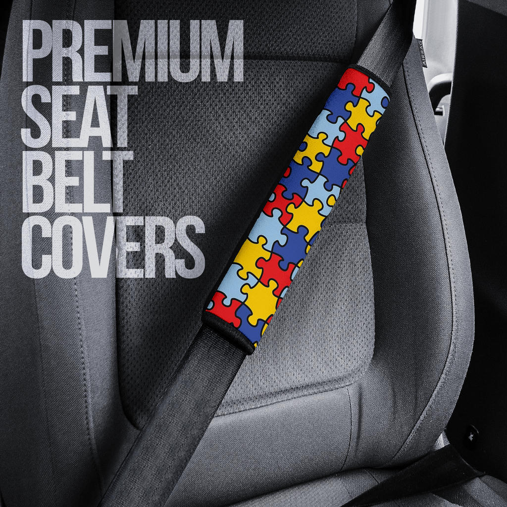 Autism Skin Pattern Premium Custom Car Seat Belt Covers