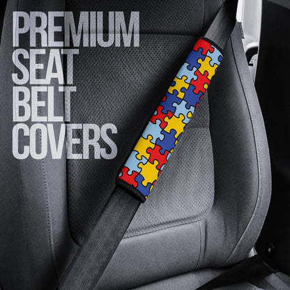 Autism Skin Pattern Premium Custom Car Seat Belt Covers