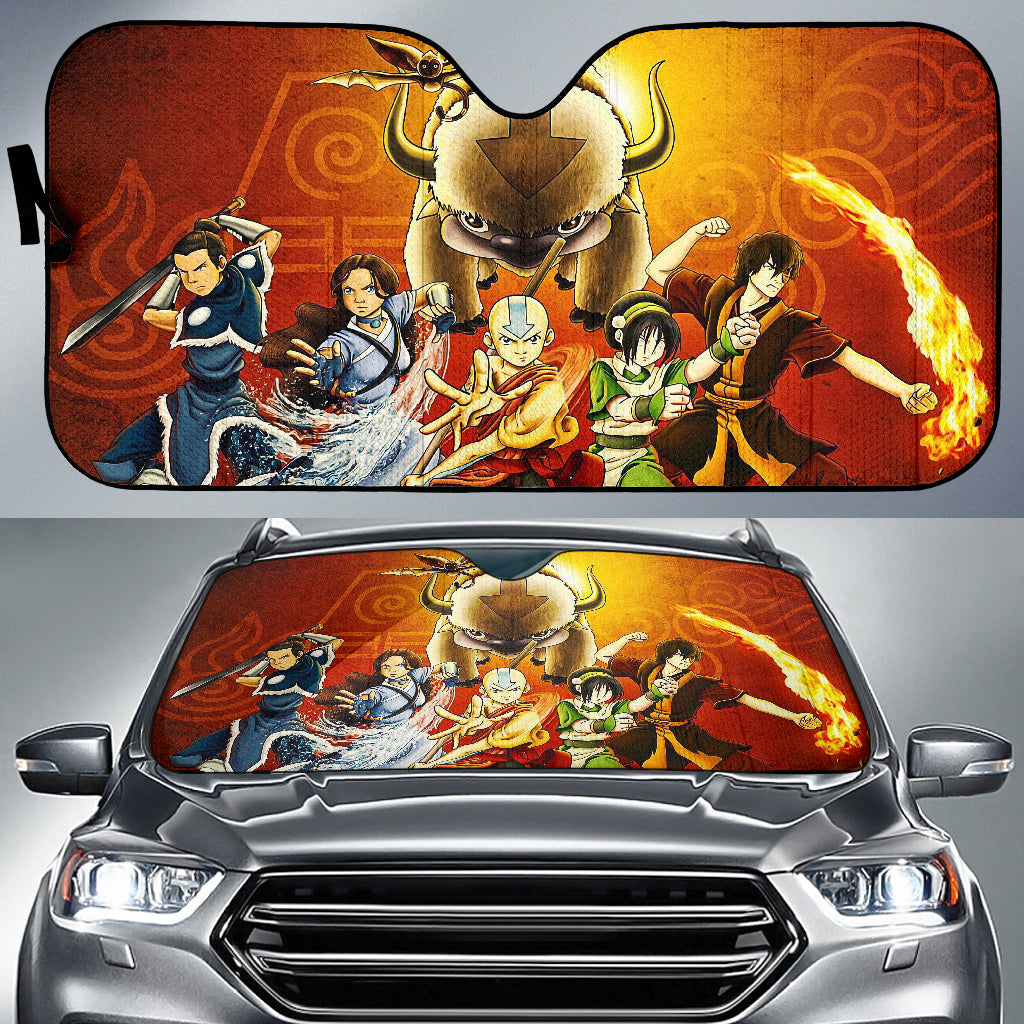 Avatar The Last Airbender Anime Auto Sunshade Avatar The Last Airbender Car Accessories Aang And Friends Ci121401