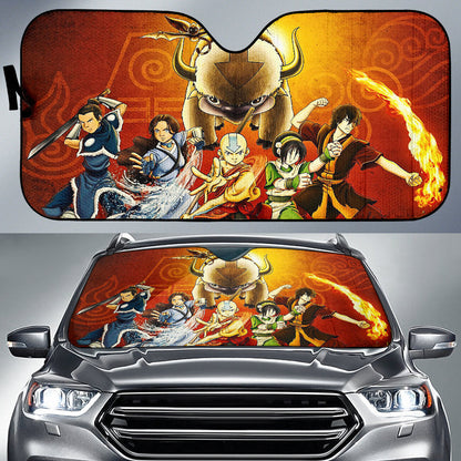 Avatar The Last Airbender Anime Auto Sunshade Avatar The Last Airbender Car Accessories Aang And Friends Ci121401
