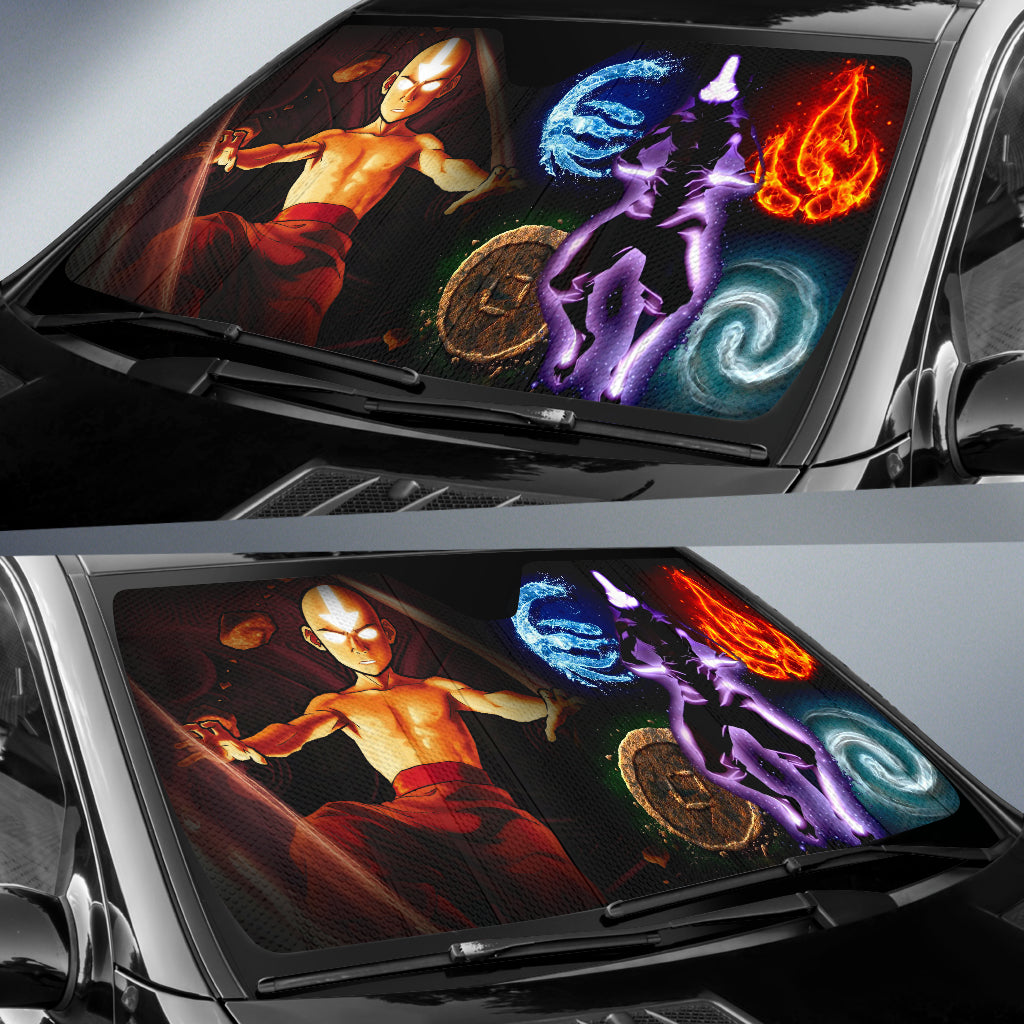 Avatar The Last Airbender Anime Auto Sunshade Avatar The Last Airbender Car Accessories Aang Fantasy Artwork Ci121406
