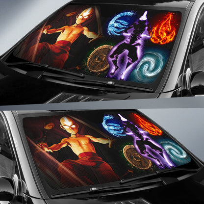 Avatar The Last Airbender Anime Auto Sunshade Avatar The Last Airbender Car Accessories Aang Fantasy Artwork Ci121406