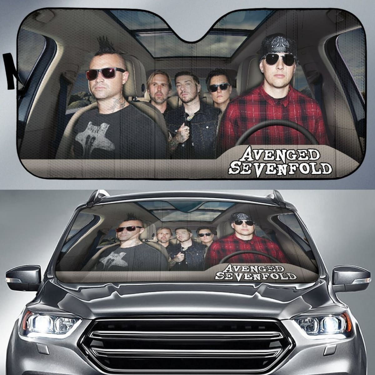 Avenged Sevenfold Car Sun Shade Rock Band Fan Gift Universal Fit 174503