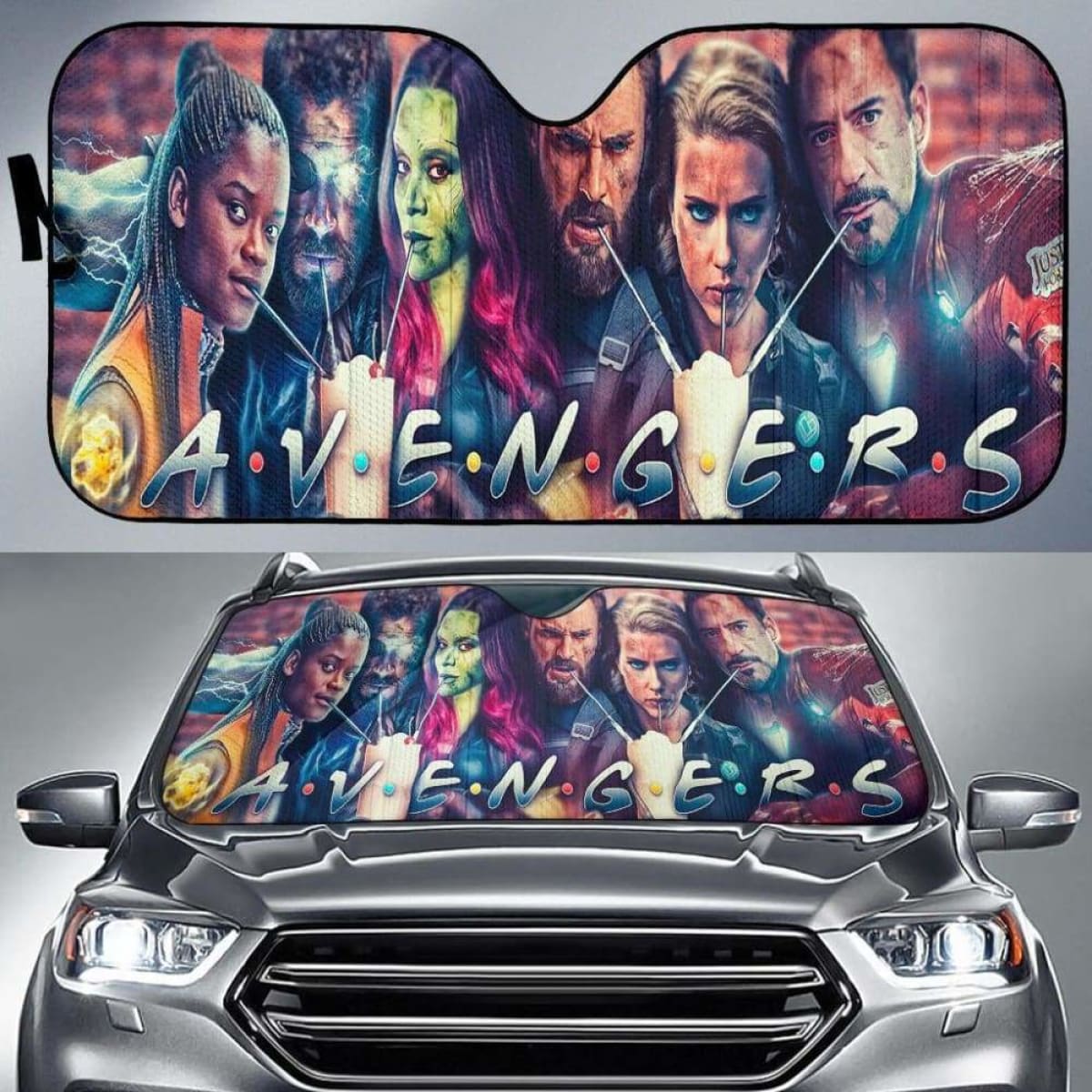Avengers Friends Car Auto Sun Shades Universal Fit 051312