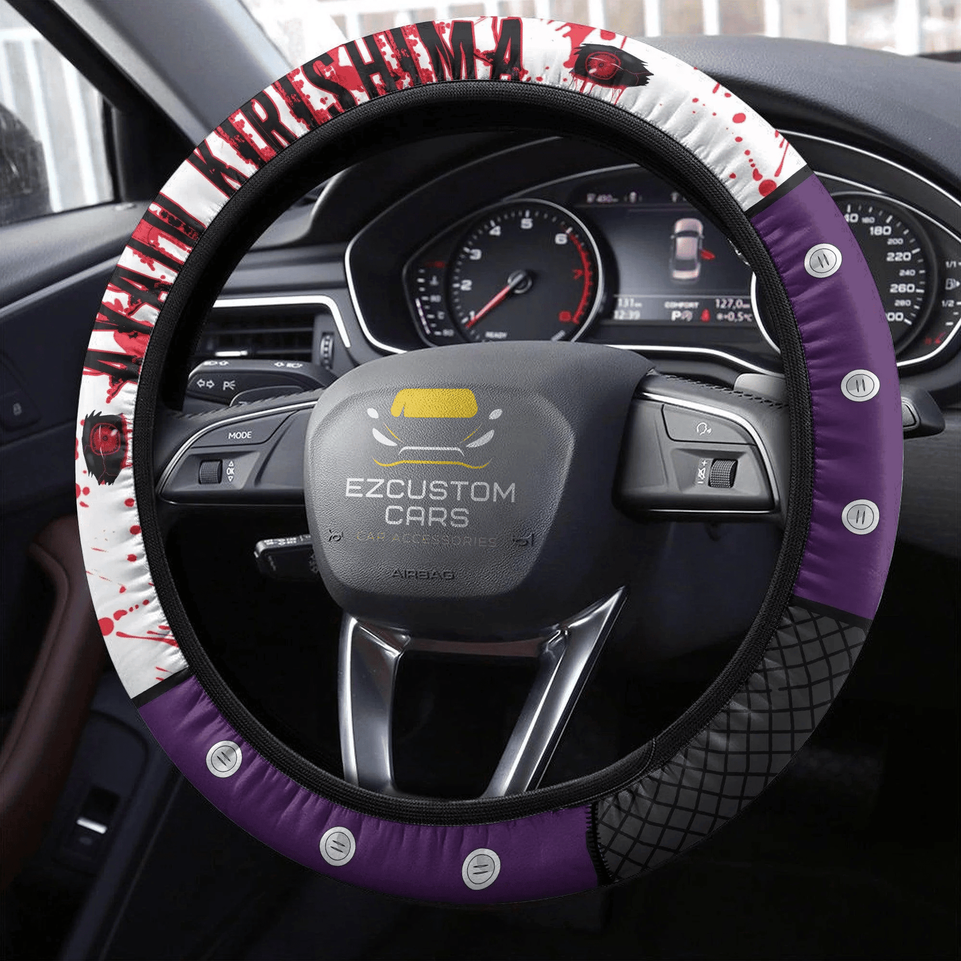 Ayato Kirishima Anime Steering Wheel Cover Custom Tokyo Ghoul Anime Car Accessories