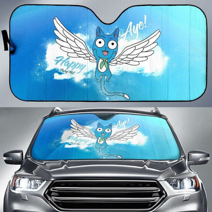 Aye Happy Cat Fairy Tail Auto Sun Shade Nh06 Universal Fit 111204