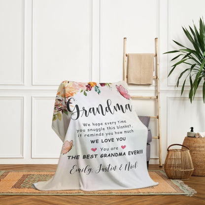 You are the best grandma ever - Personalized Mother's Day or Birthday gift for Grandma - Custom Blanket - MyMindfulGifts