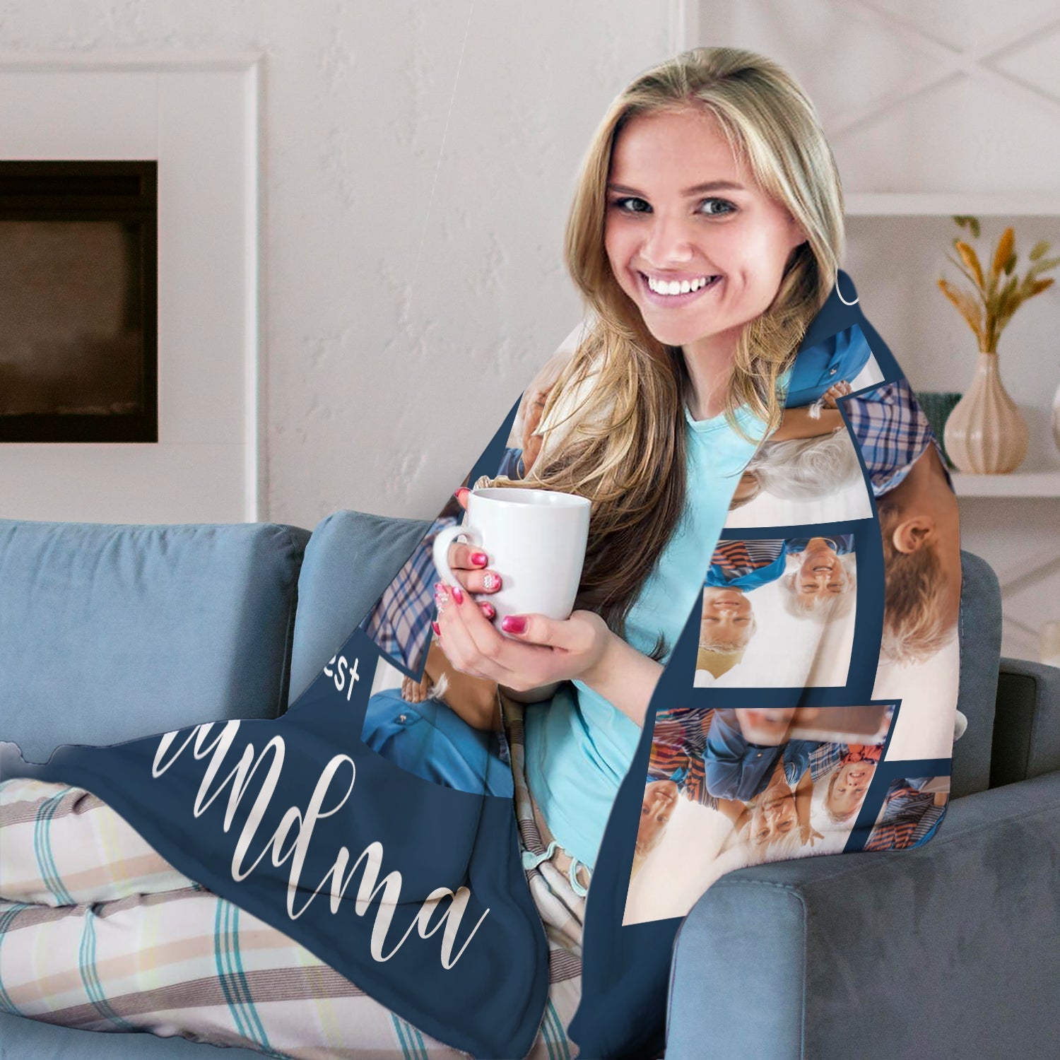 The best grandma - Personalized Mother's Day or Birthday gift for Grandma - Custom Blanket - MyMindfulGifts