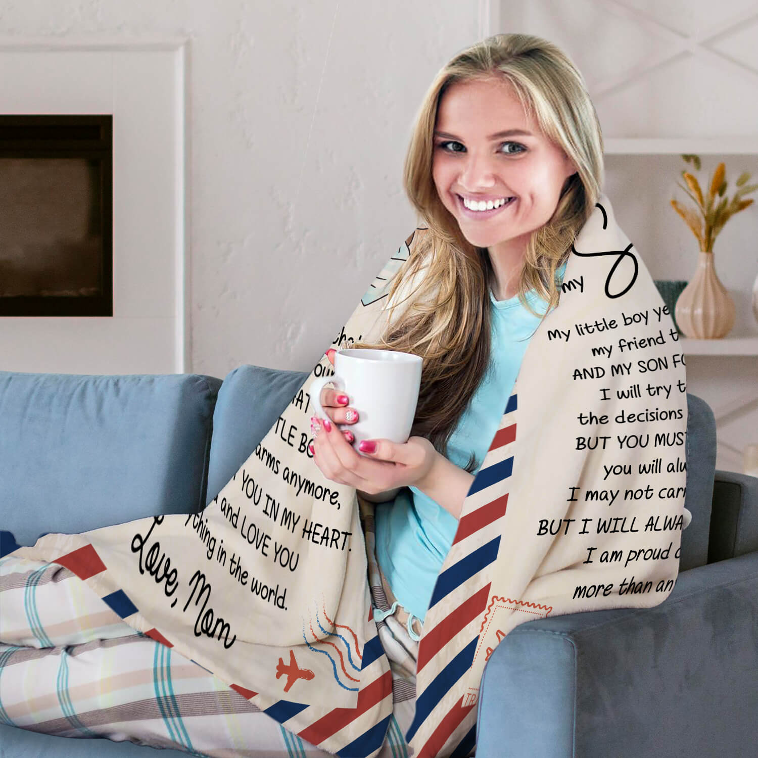 To My Son - Personalized Birthday or Christmas gift For Son From Mom - Custom Blanket - MyMindfulGifts