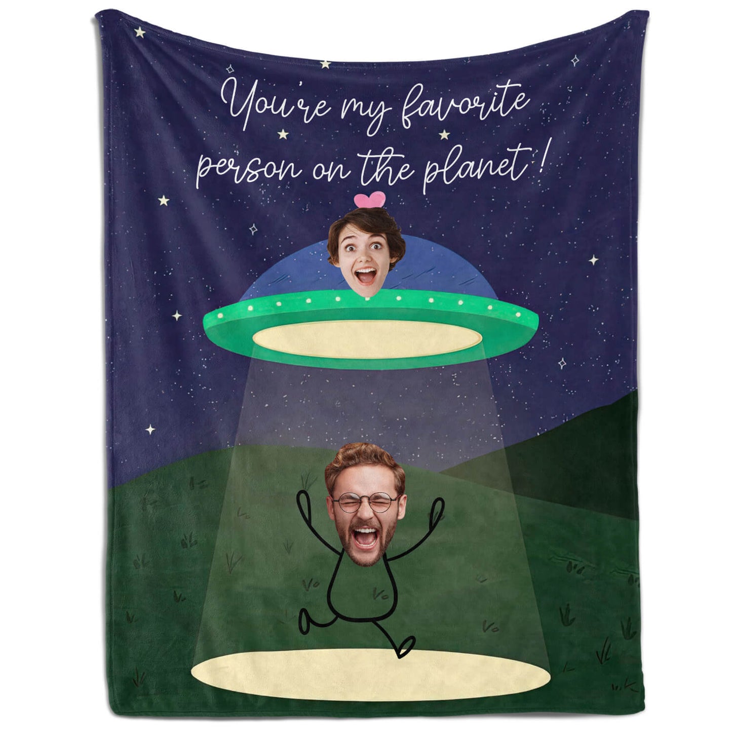 You're My Favorite Person On The Planet - Personalized Anniversary, Birthday or Valentine's Day gift For Boyfriend or Girlfriend - Custom Blanket - MyMindfulGifts