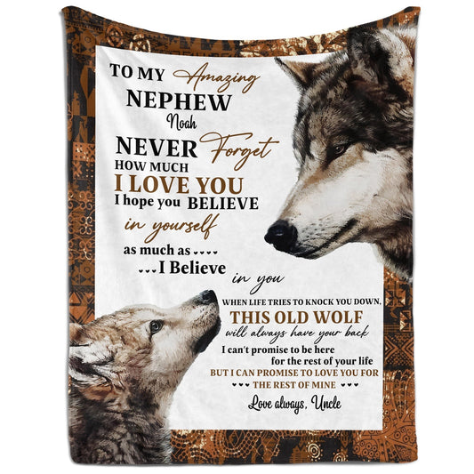 To My Amazing Nephew - Personalized  gift For Nephew - Custom Blanket - MyMindfulGifts