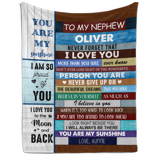 To My Nephew - Personalized  gift For Nephew - Custom Blanket - MyMindfulGifts