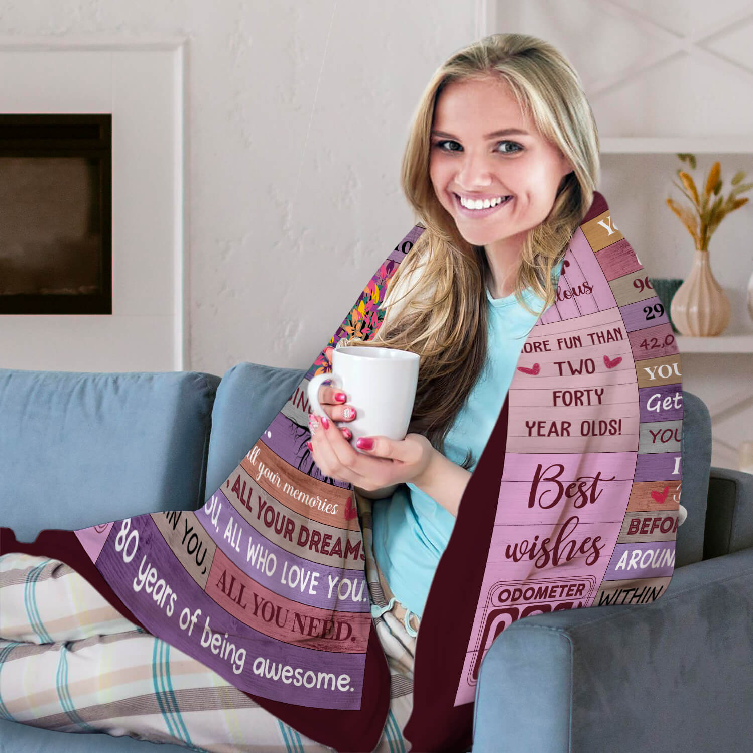 You Have Been Loved For 80 Years - Personalized 80th Birthday gift For 80 Year Old - Custom Blanket - MyMindfulGifts