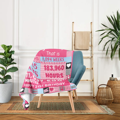 You Have Been Loved For 21 Years - Personalized 21st Birthday gift For 21 Year Old Girl - Custom Blanket - MyMindfulGifts