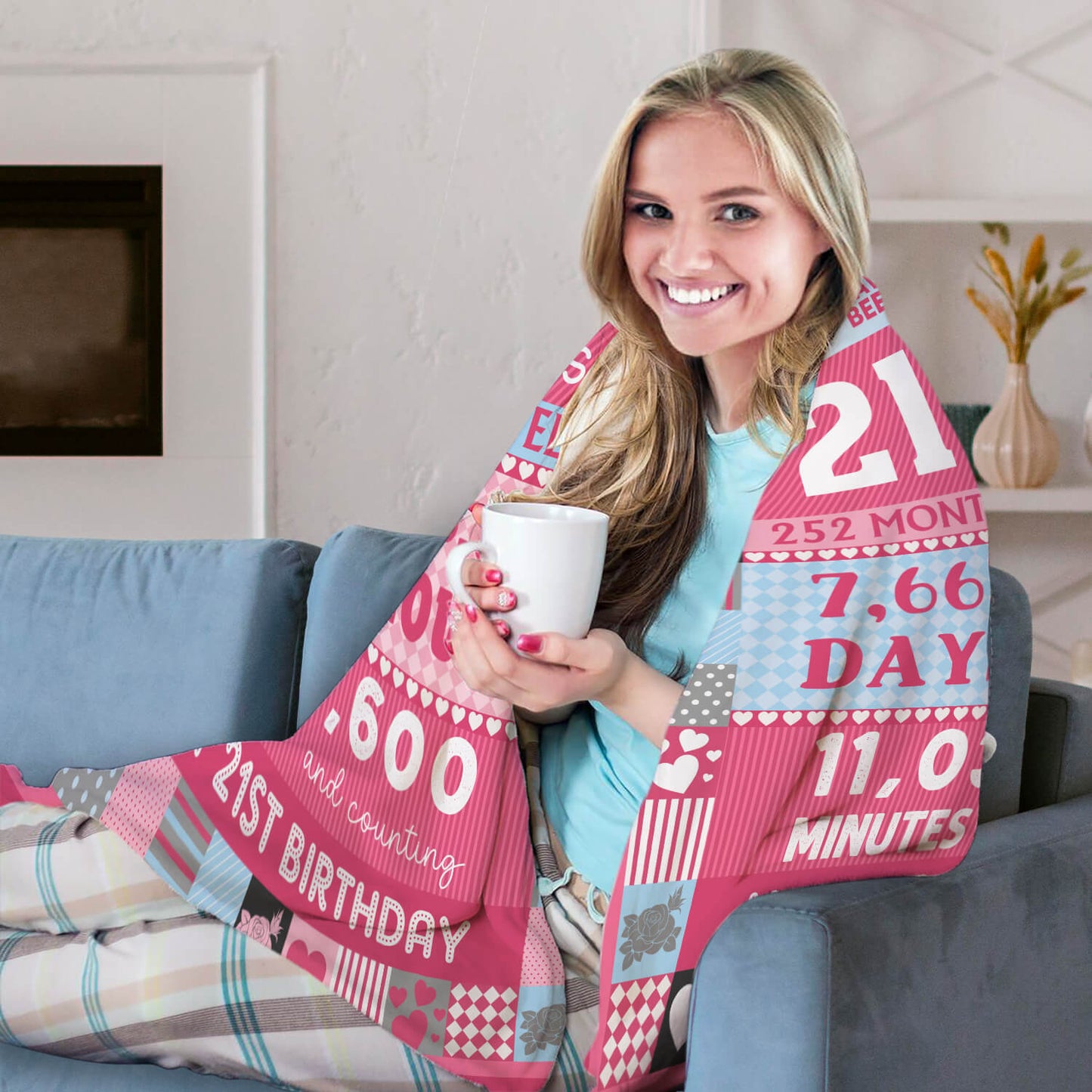 You Have Been Loved For 21 Years - Personalized 21st Birthday gift For 21 Year Old Girl - Custom Blanket - MyMindfulGifts