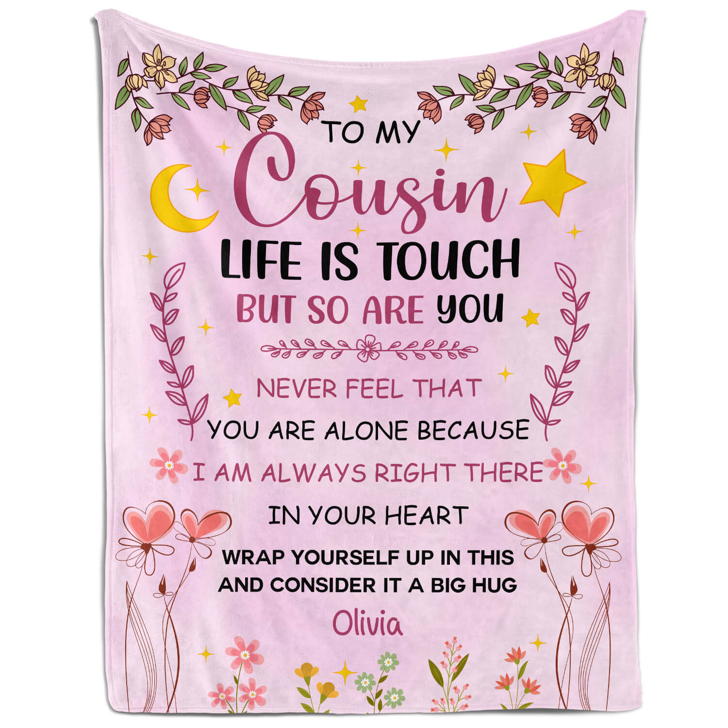 To My Cousin - Personalized  gift For Cousin - Custom Blanket - MyMindfulGifts