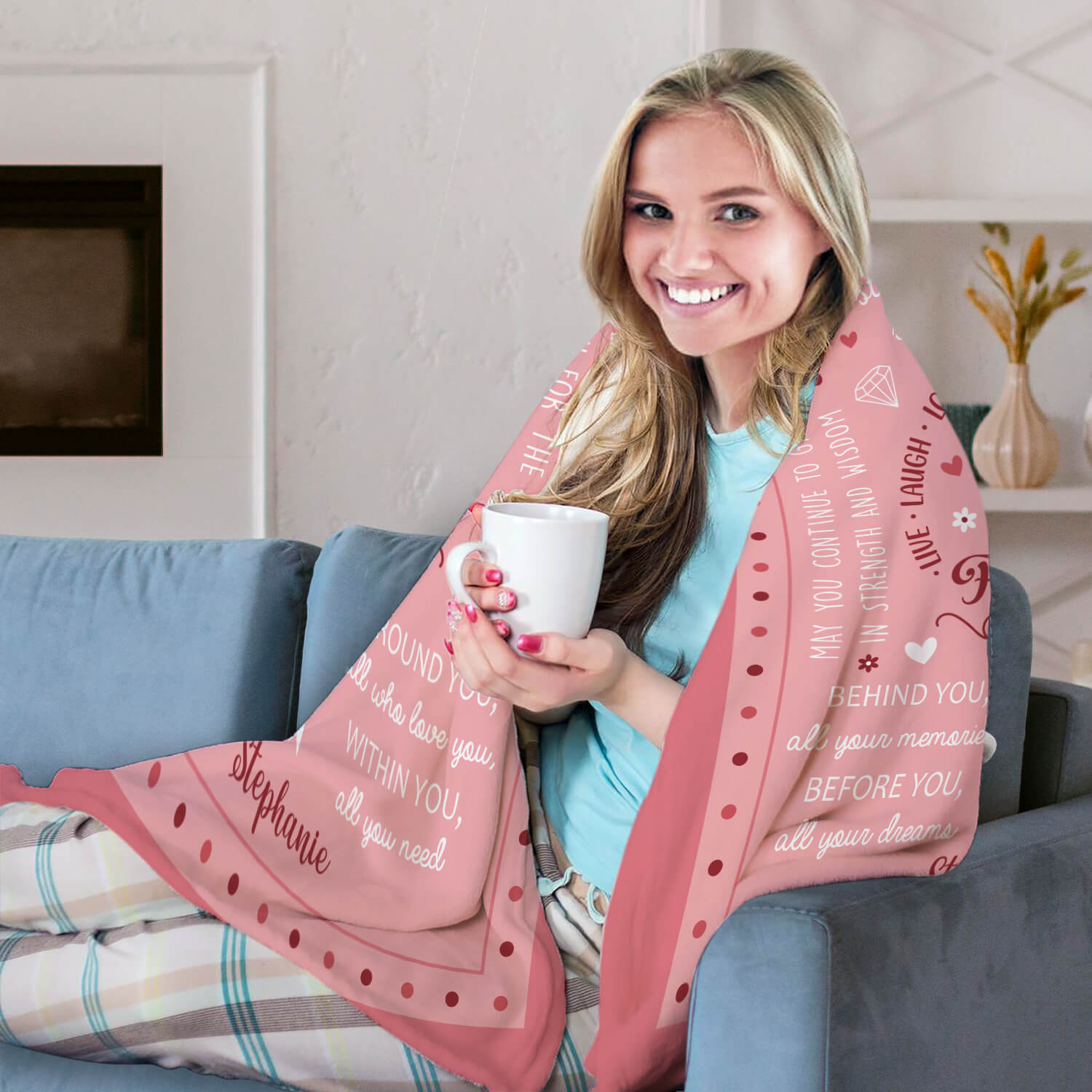 21 & Fabulous - Personalized 21st Birthday gift For 21 Year Old Girl - Custom Blanket - MyMindfulGifts
