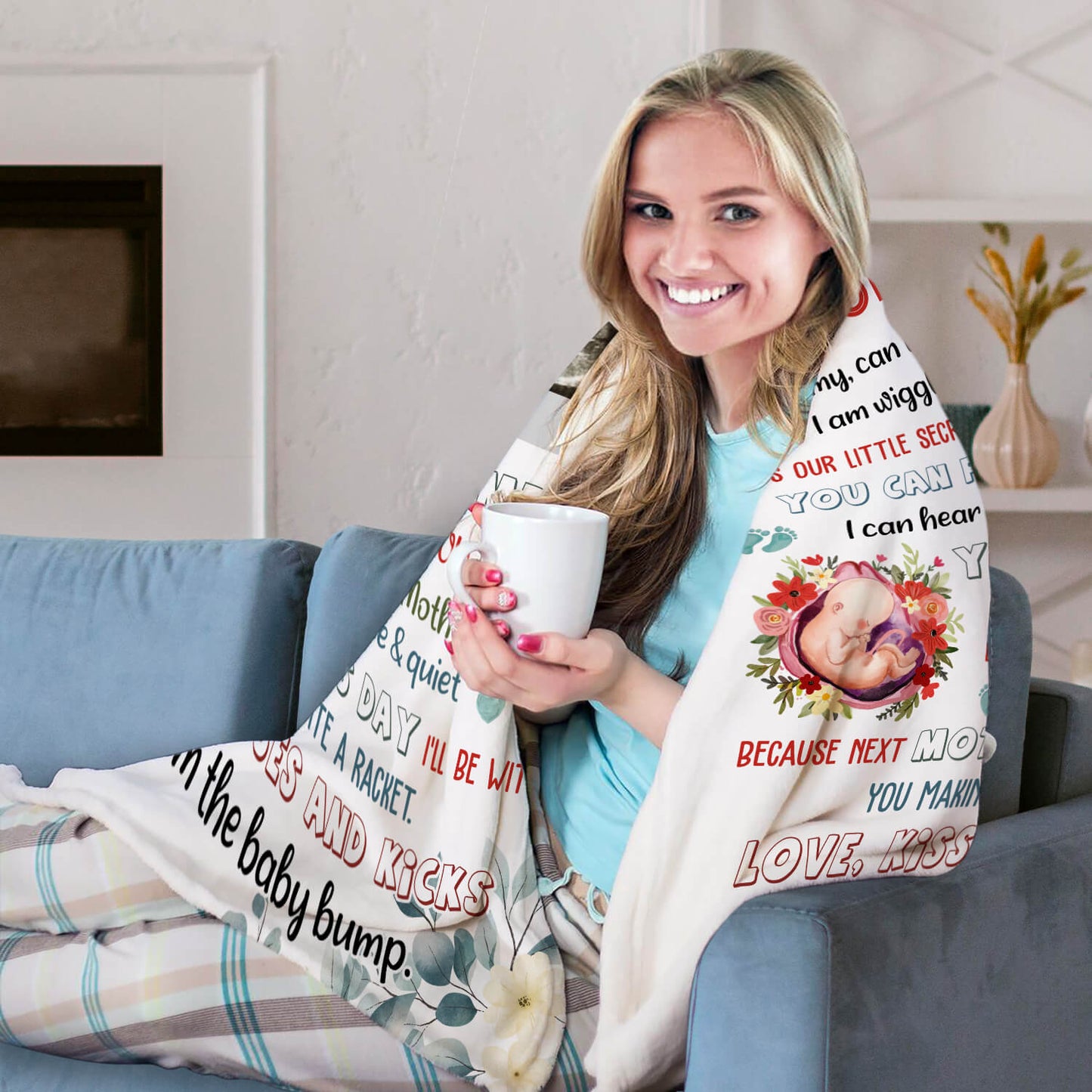 To My Mommy To Be - Personalized  gift For Mom To Be - Custom Blanket - MyMindfulGifts