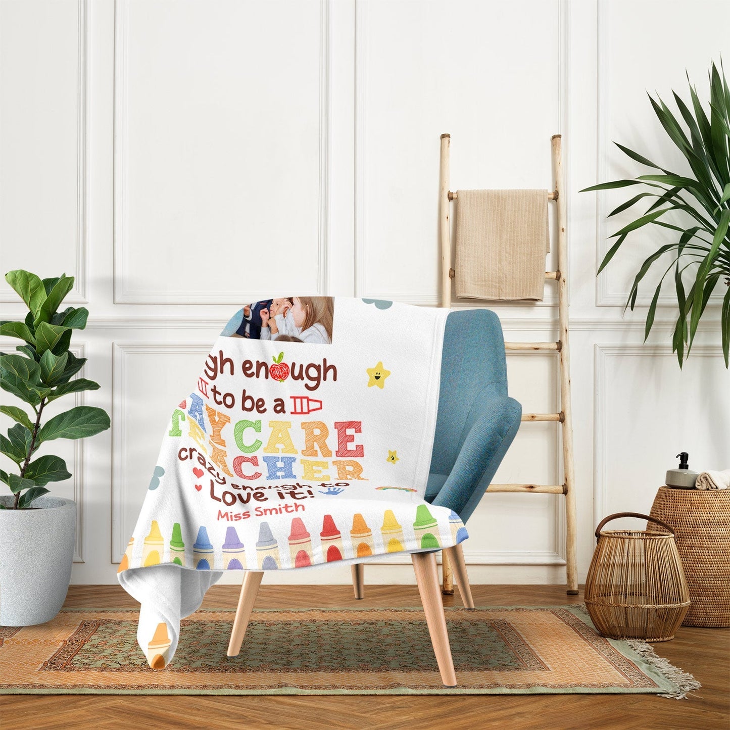 Tiny Human Tamer - Personalized  gift For Daycare Teacher - Custom Blanket - MyMindfulGifts