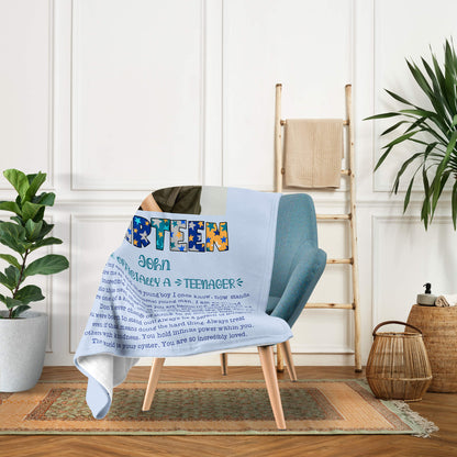 You're Officially A Teenager - Personalized  gift For 13 Year Old - Custom Blanket - MyMindfulGifts