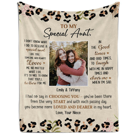 To My Special Aunt - Personalized  gift For Aunt - Custom Blanket - MyMindfulGifts