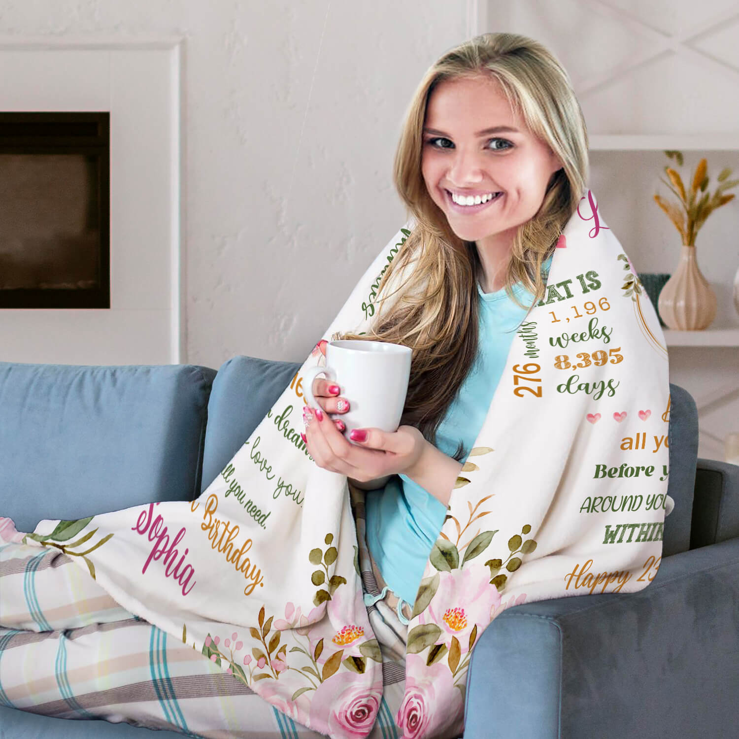 You've Been Loved For 23 Years - Personalized 23rd Birthday gift For 23 Year Old Girl - Custom Blanket - MyMindfulGifts